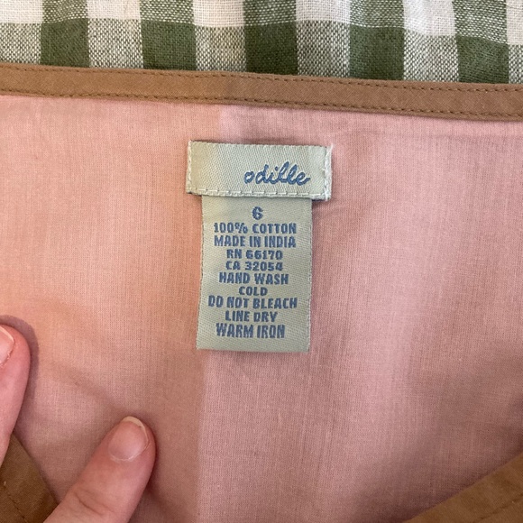 Vintage Odille Skirt: Tan and Pink Midi with Cutouts and Embroidery - Picture 8 of 9